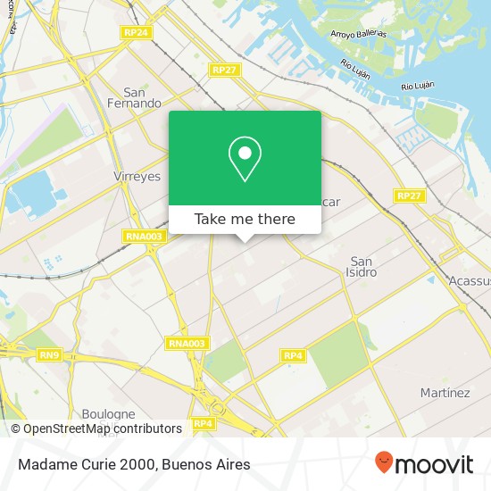 Madame Curie 2000 map