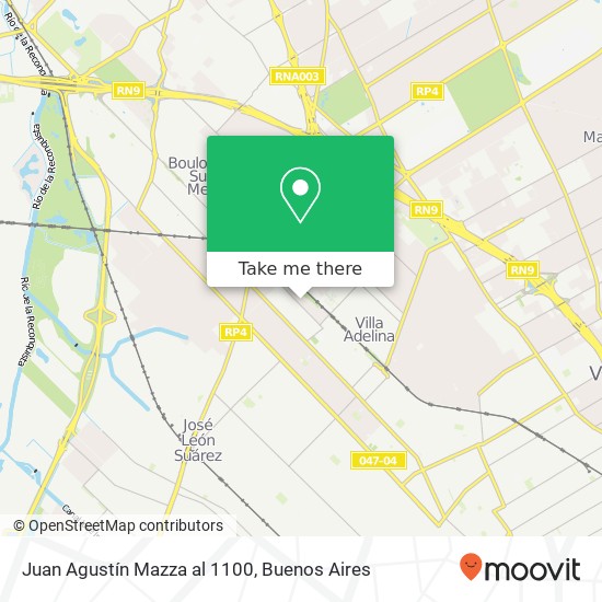 Juan Agustín Mazza al 1100 map