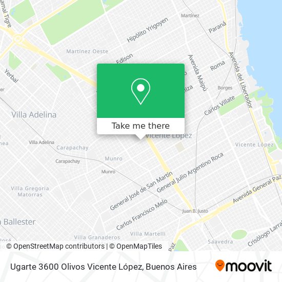 Mapa de Ugarte 3600  Olivos  Vicente López