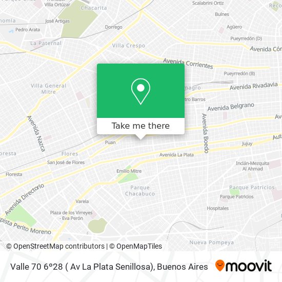 Mapa de Valle 70 6º28 ( Av  La Plata   Senillosa)