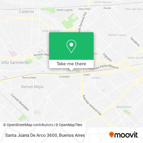 Santa Juana De Arco 3600 map