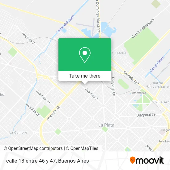 calle 13 entre 46 y 47 map
