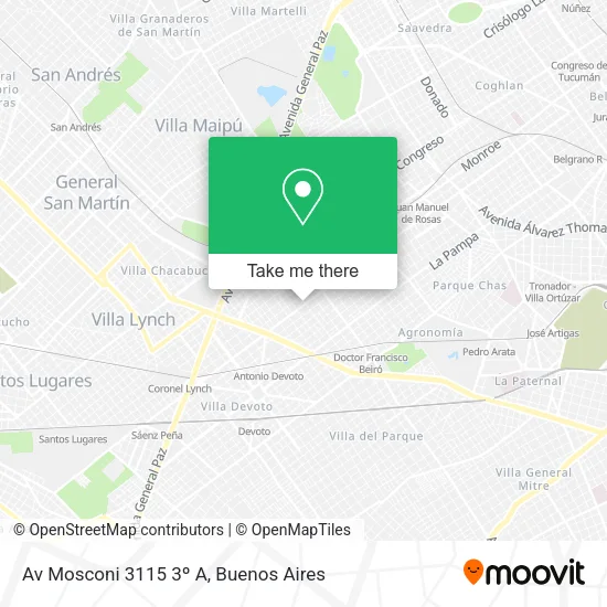 Mapa de Av  Mosconi 3115 3º A