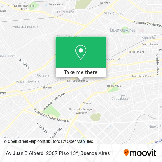 Mapa de Av  Juan B  Alberdi 2367 Piso 13º