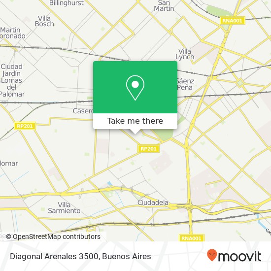 Diagonal Arenales 3500 map