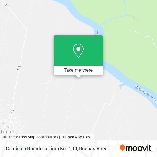 Camino a Baradero Lima Km 100 map
