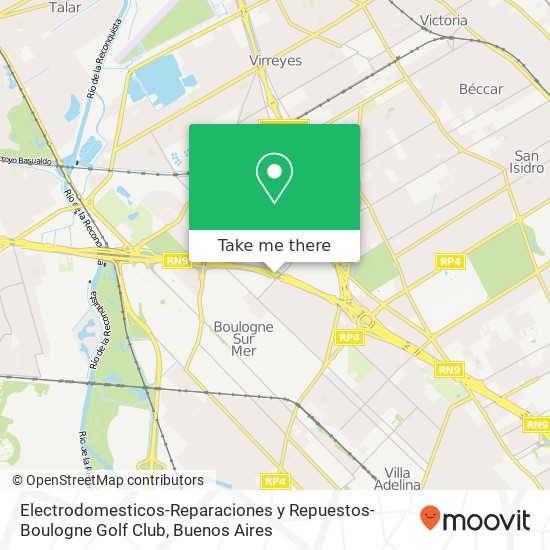 Electrodomesticos-Reparaciones y Repuestos-Boulogne Golf Club map