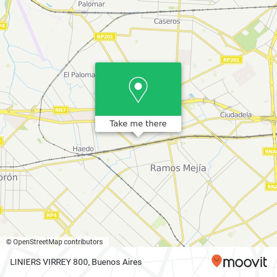 Mapa de LINIERS  VIRREY 800