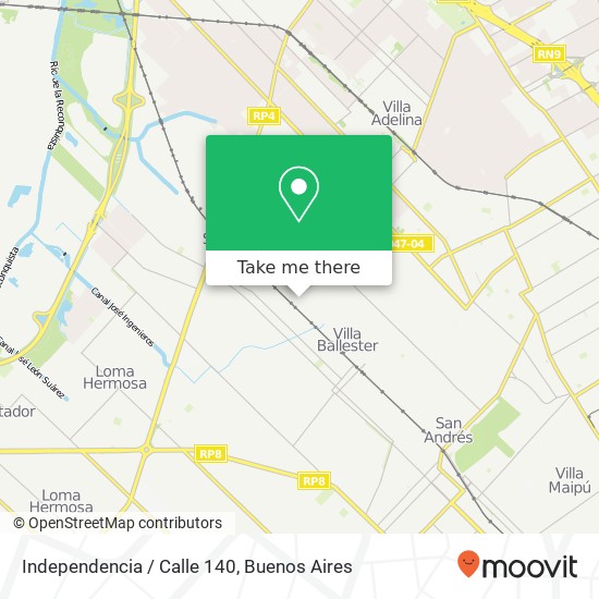 Mapa de Independencia / Calle 140