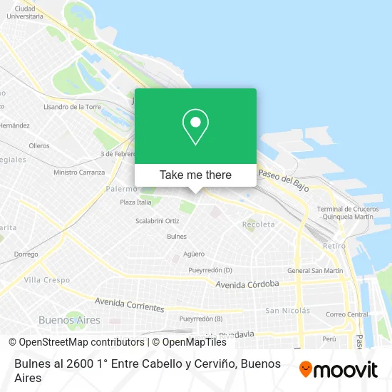 Bulnes al 2600 1° Entre Cabello y Cerviño map