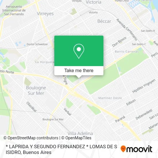 Mapa de * LAPRIDA  Y SEGUNDO FERNANDEZ *  LOMAS DE S  ISIDRO