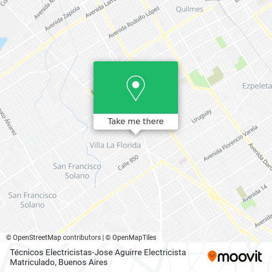 Técnicos Electricistas-Jose Aguirre Electricista Matriculado map