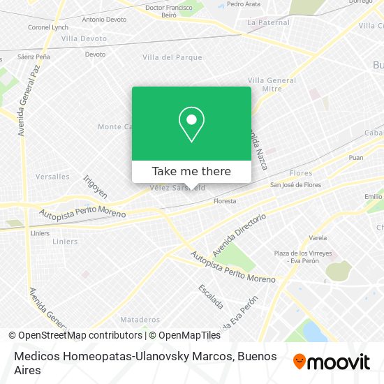 Medicos Homeopatas-Ulanovsky Marcos map