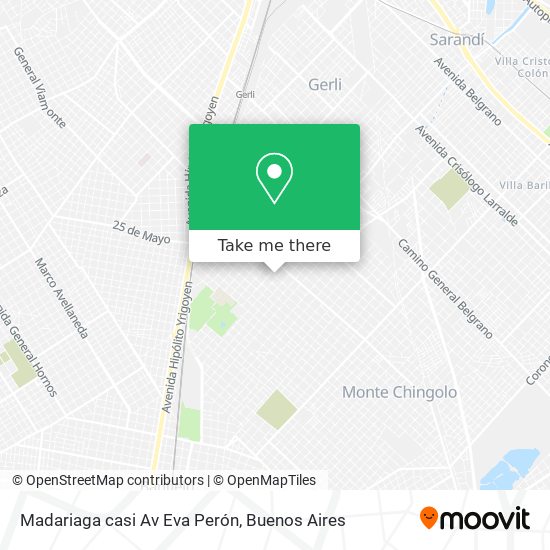 Madariaga casi Av  Eva Perón map