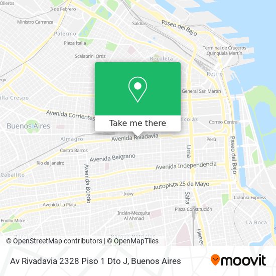 Av Rivadavia 2328  Piso 1 Dto  J map