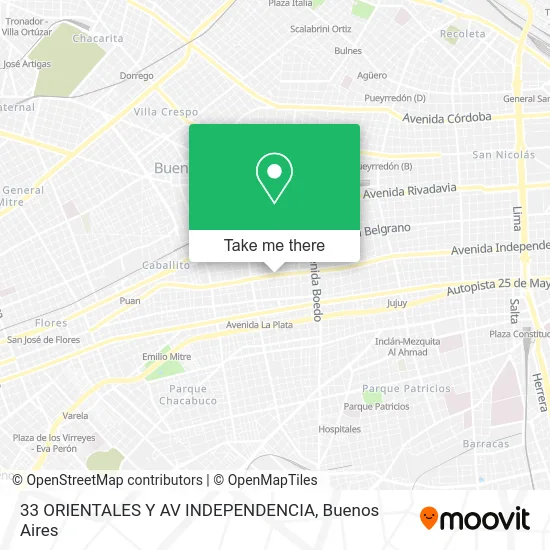 33 ORIENTALES Y AV INDEPENDENCIA map