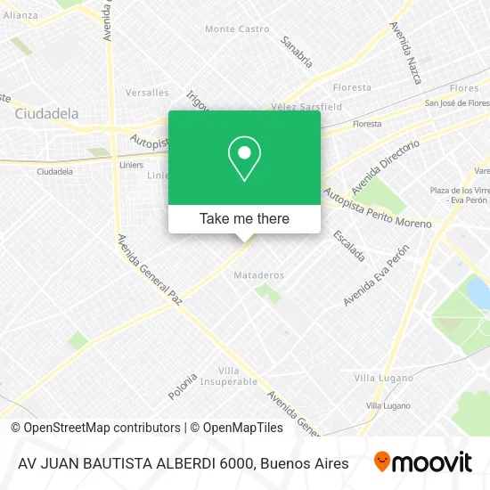 AV JUAN BAUTISTA ALBERDI 6000 map