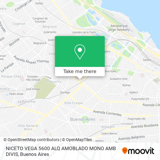 NICETO VEGA 5600   ALQ  AMOBLADO   MONO AMB DIVIS map