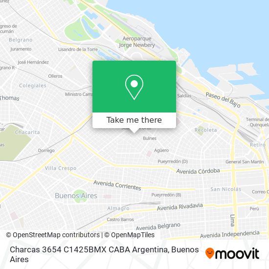 Charcas 3654  C1425BMX CABA  Argentina map