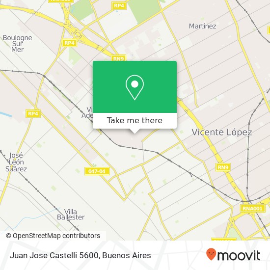 Juan Jose Castelli 5600 map