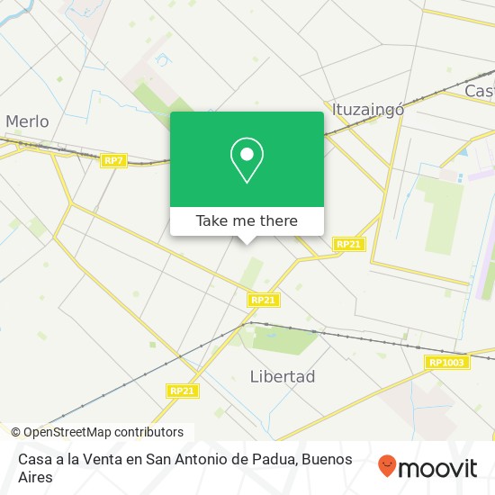 Mapa de Casa a la Venta en San Antonio de Padua