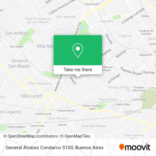 Mapa de General Álvarez Condarco 5100
