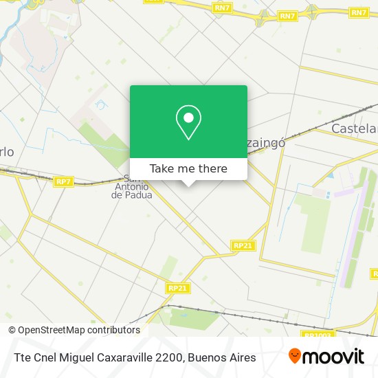 Tte  Cnel  Miguel Caxaraville 2200 map