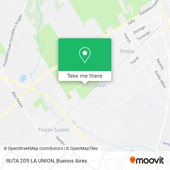 Mapa de RUTA 205 LA UNION