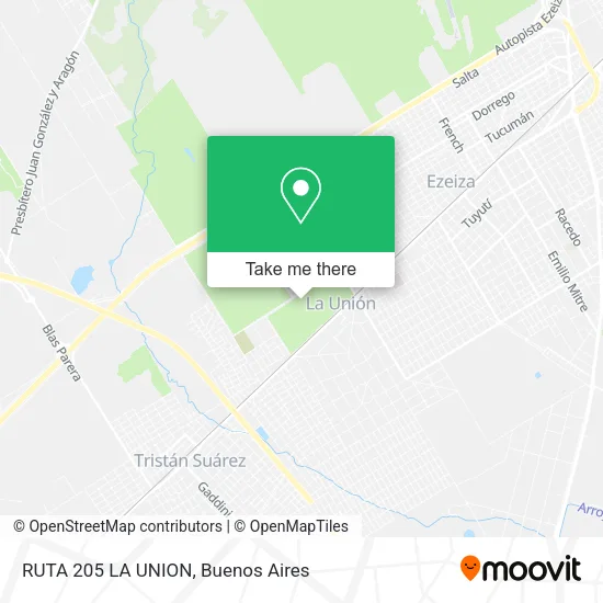 Mapa de RUTA 205 LA UNION