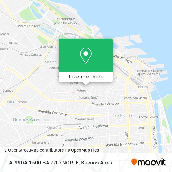 Mapa de LAPRIDA 1500  BARRIO NORTE