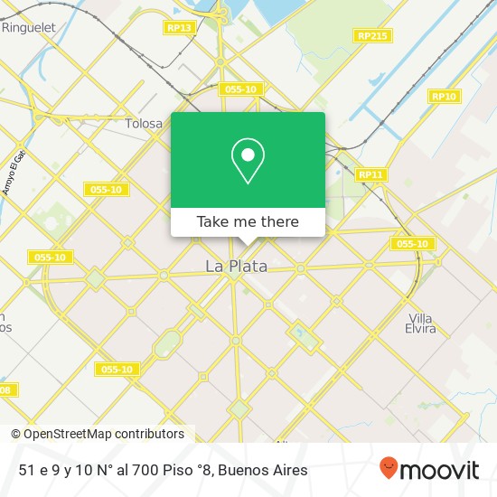 51 e  9 y 10 N° al 700 Piso °8 map