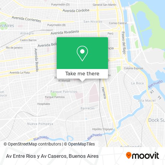 Av  Entre Rios y Av  Caseros map
