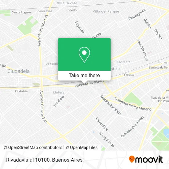 Rivadavia al 10100 map