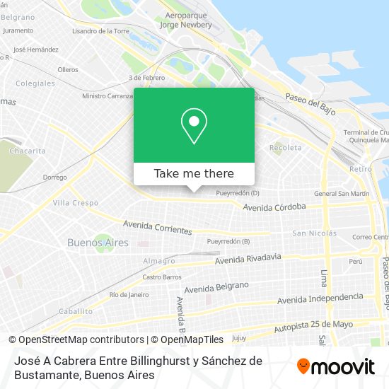 José A  Cabrera Entre Billinghurst y Sánchez de Bustamante map