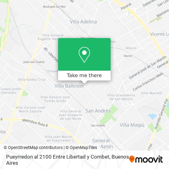 Pueyrredon al 2100 Entre Libertad y Combet map