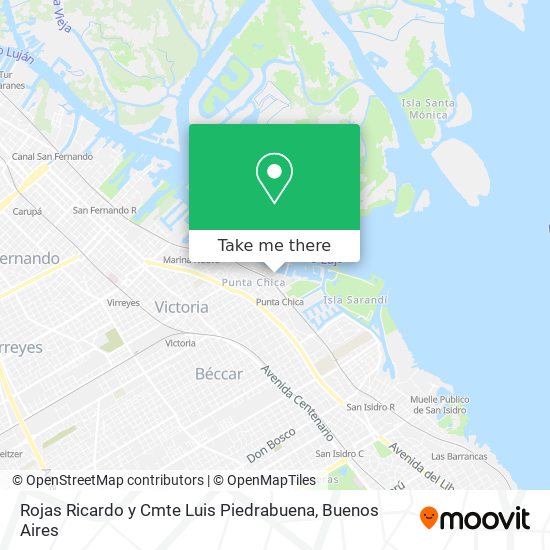 Rojas  Ricardo  y Cmte  Luis Piedrabuena map