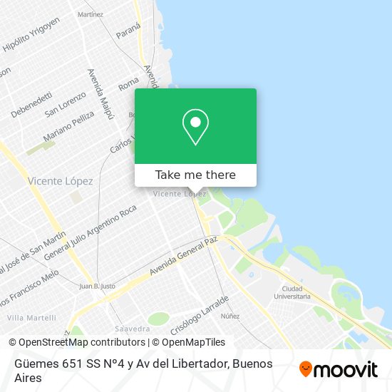 Güemes 651  SS Nº4 y Av del Libertador map