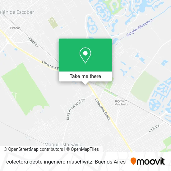 Mapa de colectora oeste ingeniero maschwitz