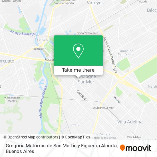 Gregoria Matorras de San Martin y Figueroa Alcorta map