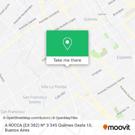 A  ROCCA (EX  382)  Nº 3 345   Quilmes Oeste 10 map