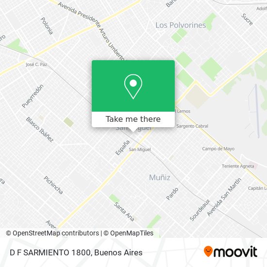 D F SARMIENTO 1800 map