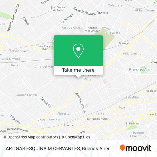 ARTIGAS ESQUINA M CERVANTES map