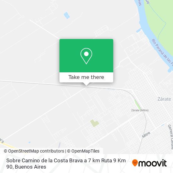 Mapa de Sobre Camino de la Costa Brava  a 7 km Ruta 9 Km 90