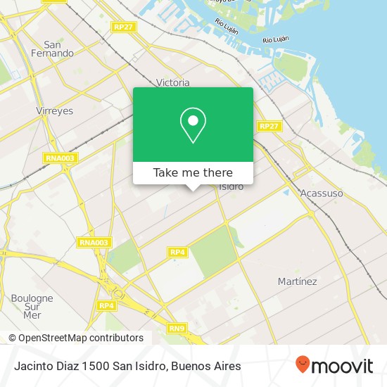 Jacinto Diaz 1500  San Isidro map