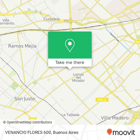 VENANCIO FLORES  600 map