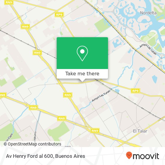 Av  Henry Ford al 600 map