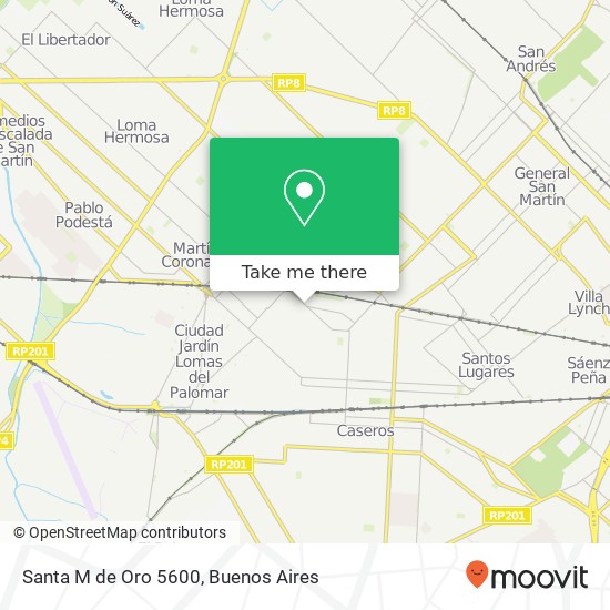 Santa M de Oro 5600 map