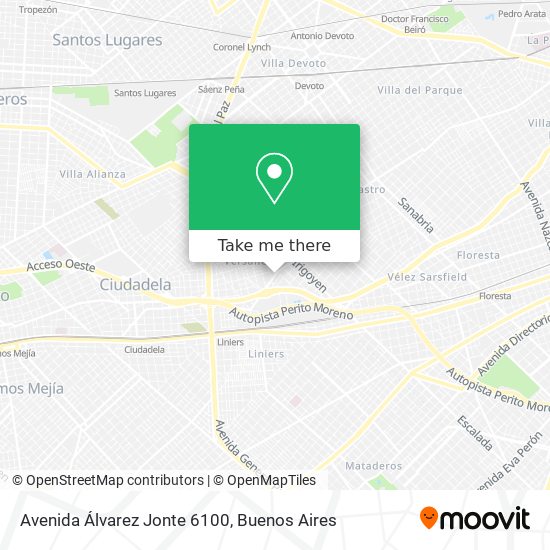 Mapa de Avenida Álvarez Jonte 6100