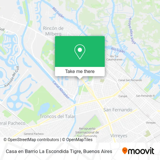 Mapa de Casa en Barrio La Escondida  Tigre