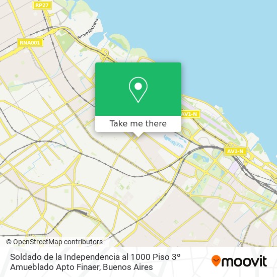 Soldado  de la Independencia al 1000 Piso 3º   Amueblado   Apto Finaer map